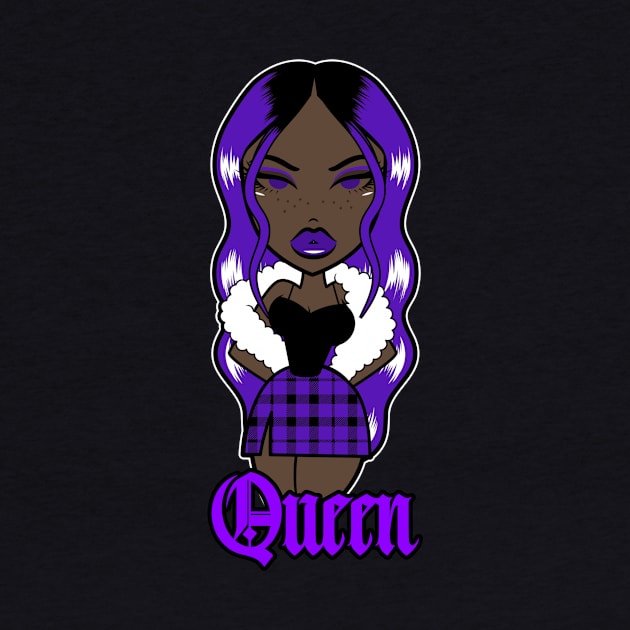 Queen Doll girl Purple-Out heart v3.6 by Just In Tee Shirts